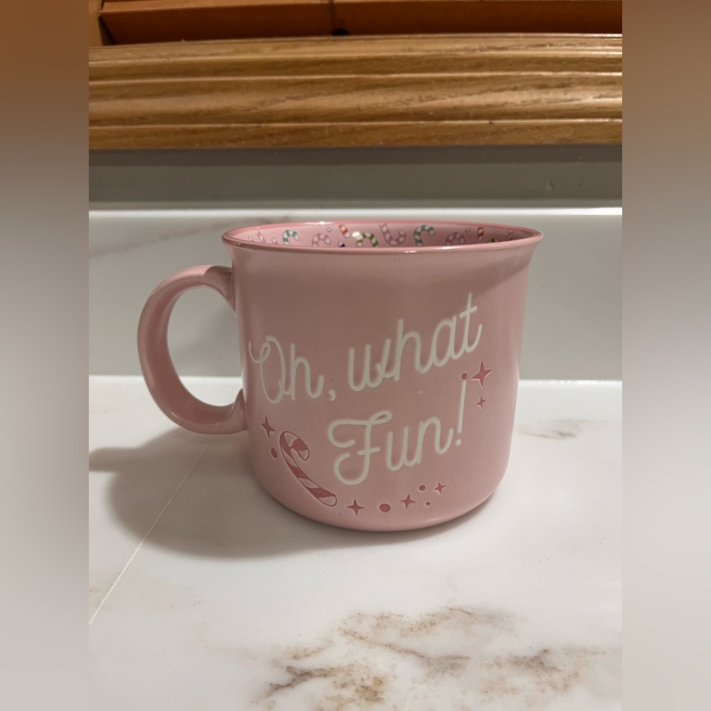 PEPPERMINT & PINE Oh What Fun Holiday Christmas Mug Candy Cane NWOT